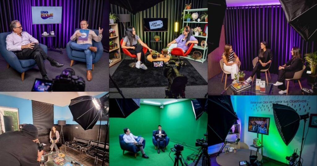 Estudio de podcast en Lima con sets profesionales y dirección audiovisual